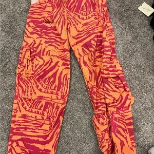 Forever 21 Orange and Pink Zebra Print Pants